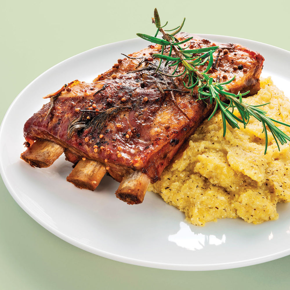 Best Ever Country Spare Ribs with Cheddar Polenta