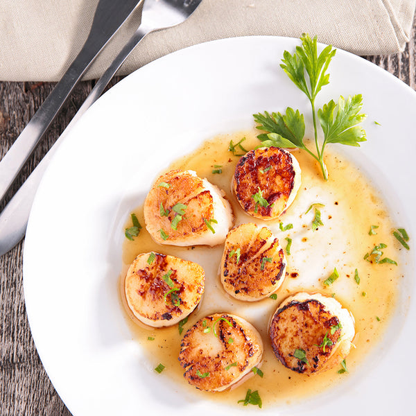 Seared Scallops with Pinot Gris Butter Sauce